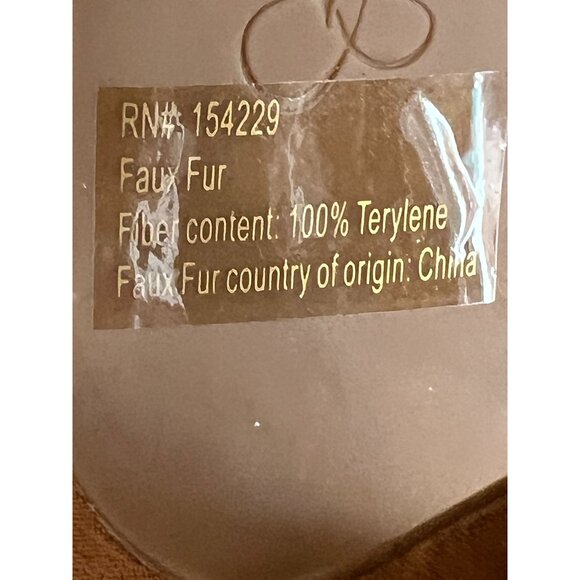 Jessica Simpson Ankle Boots Womens Sz 6.5 Tan Stiletto Heel Vegan Faux Fur Cuff - Picture 10 of 11